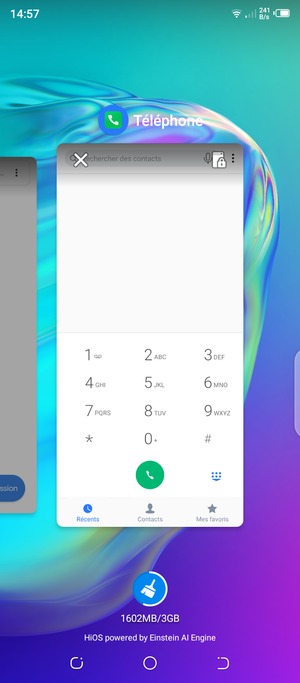 Sélectionnez l'icône Supprimer pour fermer toutes les applis en cours d'exécution
