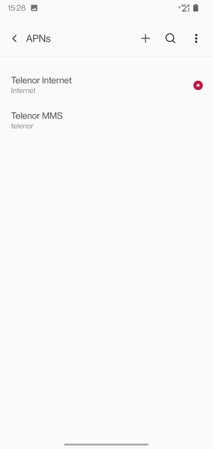 Select the Internet access point