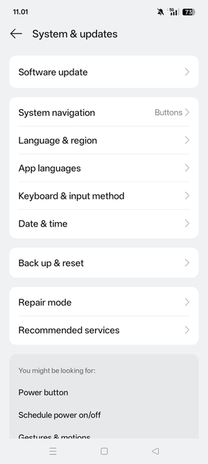 Select Back up & reset