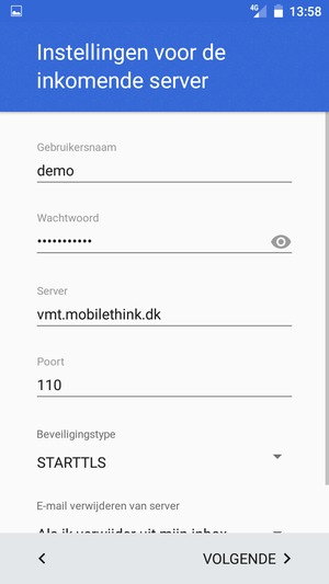 Selecteer Beveiligingstype