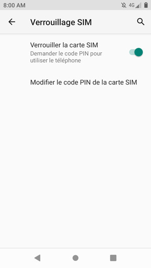 Sélectionnez Modifier le code PIN de la carte SIM