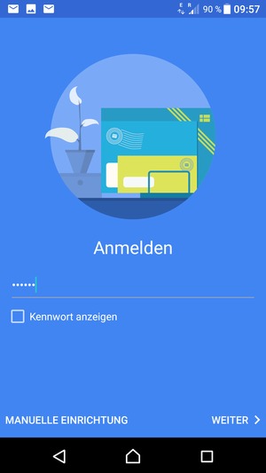 Geben Sie Ihre Passwort ein und wählen Sie MANUELLE EINRICHTUNG