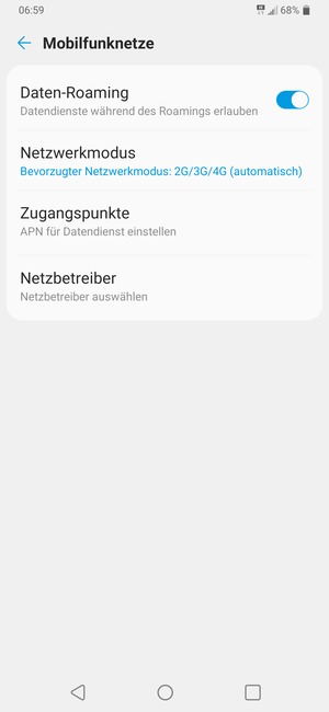 Schalten Sie Daten-Roaming an oder aus