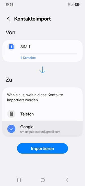 Wählen Sie Importieren