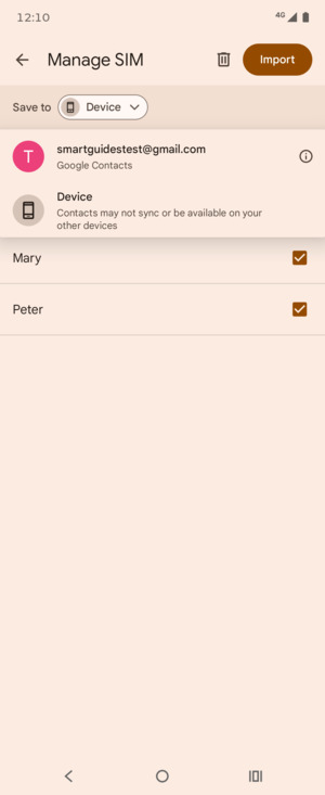 Select your Google account