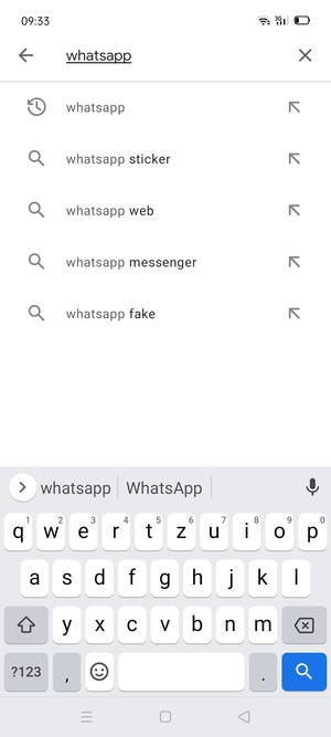 Geben Sie den Namen der App ein und wählen Sie Suchen