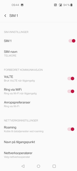 Slå Roaming på eller av