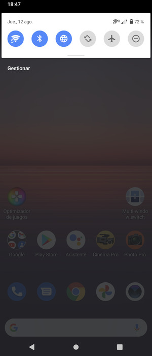 Deslice hacia abajo el menú superior de nuevo