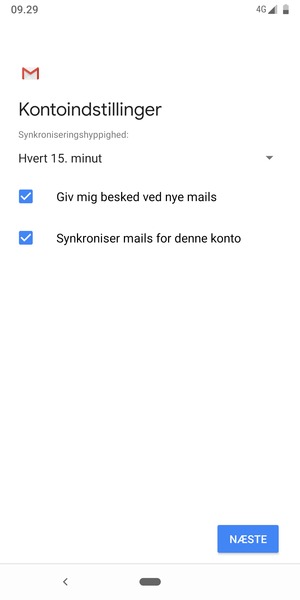 Vælg NÆSTE