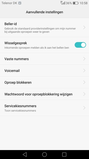 Selecteer Voicemail