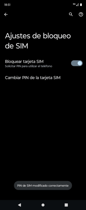 Su PIN de SIM ha sido cambiado