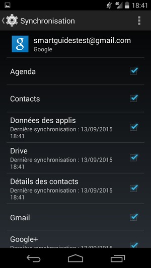 Assurez-vous que Contacts est sélectionné