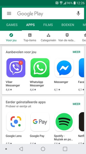 Selecteer de zoekbalk