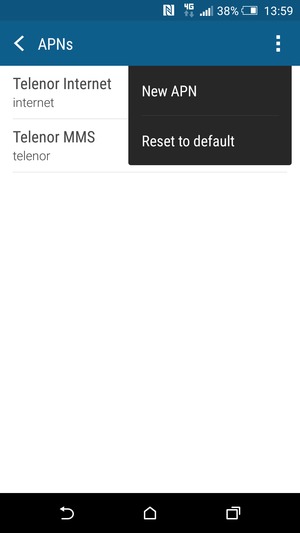 Select Reset to default