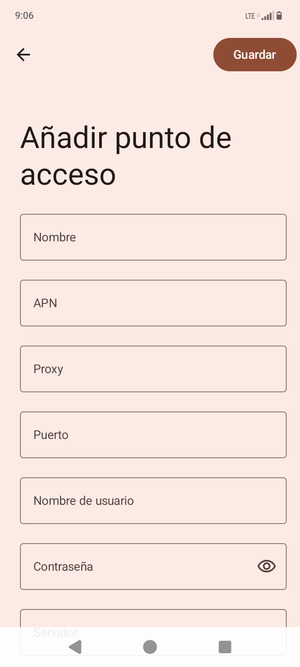 Introduzca la información de MMS