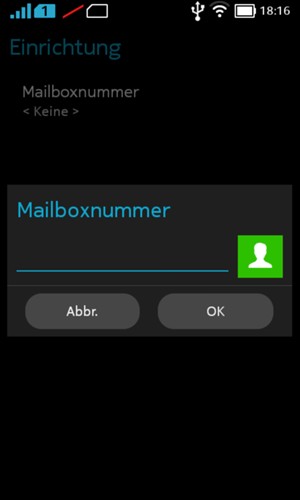 Geben Sie die Mailboxnummer ein und wählen Sie OK