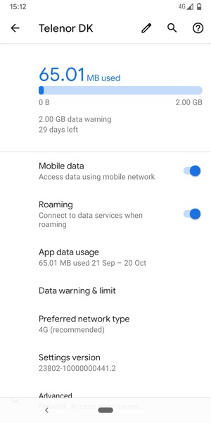 Turn Roaming on or off