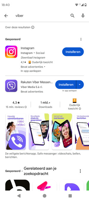Selecteer de app