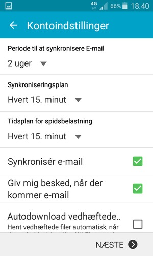 Vælg NÆSTE