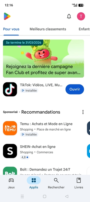 Sélectionnez Rechercher