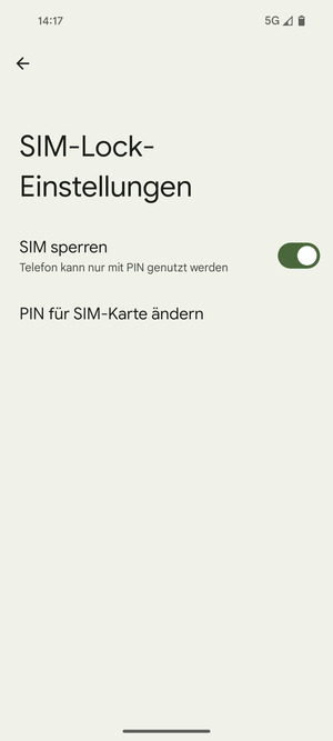 Wählen Sie PIN für SIM-Karte ändern
