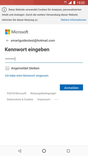 Geben Sie Ihre Passwort ein und wählen Sie Anmelden