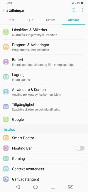 Välj Låsskärm & Säkerhet