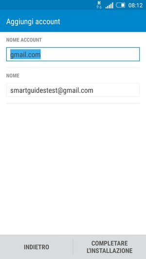 Scegli un nome per il tuo account e inserisci il tuo nome. Seleziona COMPLETARE L'INSTALLAZIONE