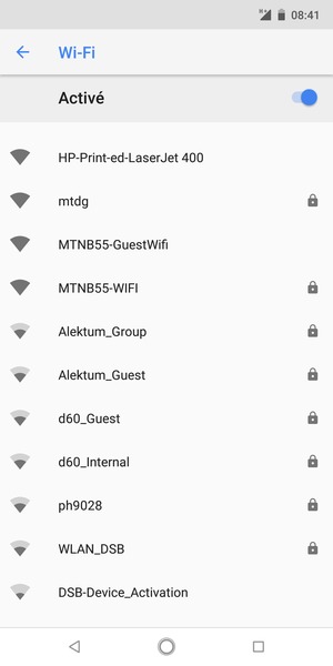 Sélectionnez le réseau sans fil auquel vous souhaitez vous connecter