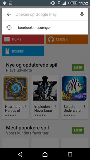 Voer de app-naam in en selecteer Zoek