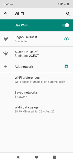 You are now connected to the Wi-Fi network