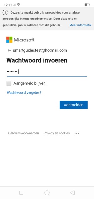 Voer uw wachtwoord in en selecteer Aanmelden