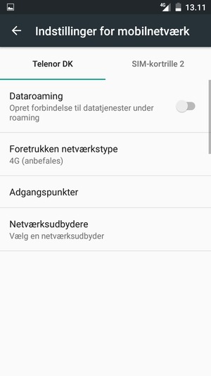 Vælg Public og Foretrukken netværkstype