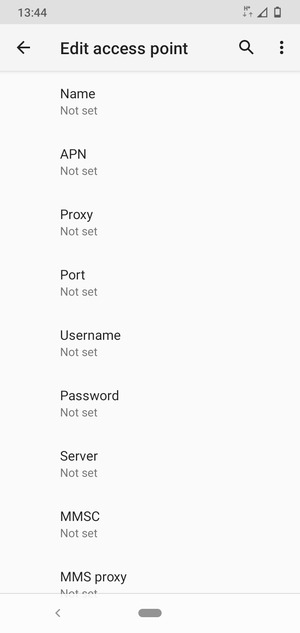 Enter MMS information