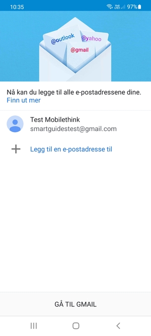 Velg GÅ TIL GMAIL
