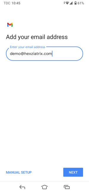 Enter your Email address and select NEXT