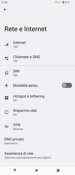 Seleziona SIM