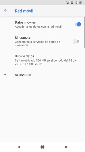 Para cambiar la red en caso de problemas de conectividad, seleccione Avanzados