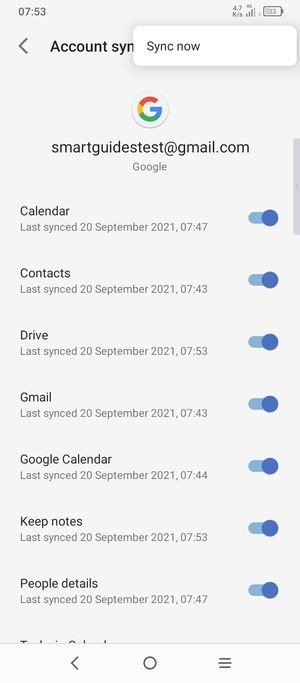 Select Sync now