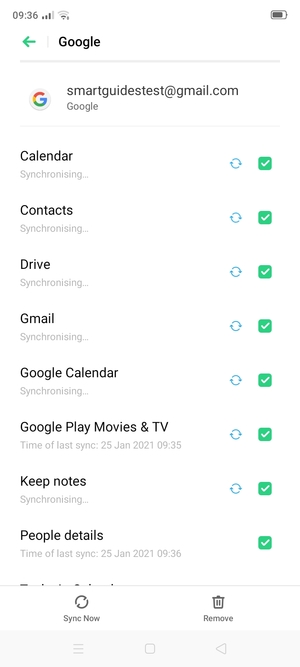 Your information will be synchronised