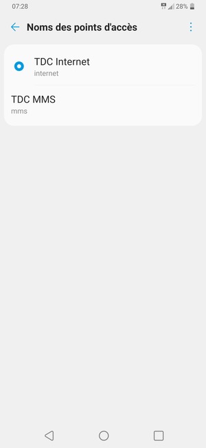 Sélectionnez le bouton du Menu
