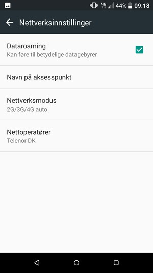 Slå Dataroaming på eller av