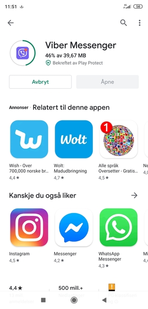 Vent til installasjonen er ferdig