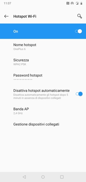 Il telefono è ora pronto per essere usato come modem