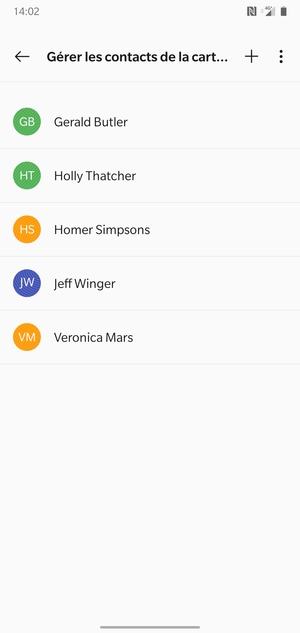 Sélectionnez le bouton du Menu