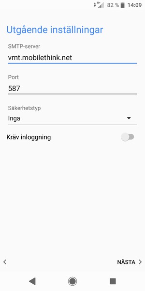 Stäng av Kräv inloggning och välj NÄSTA