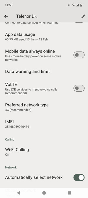 To change network if network problems occur, turn off Automatically select network