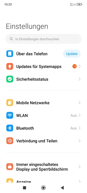 Wählen Sie Mobile Netzwerke