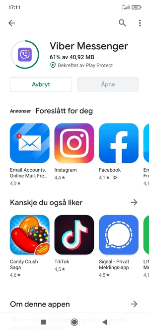 Vent til installasjonen er ferdig