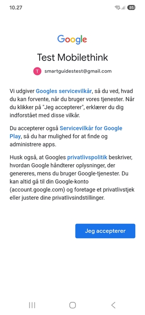 Vælg Jeg accepterer